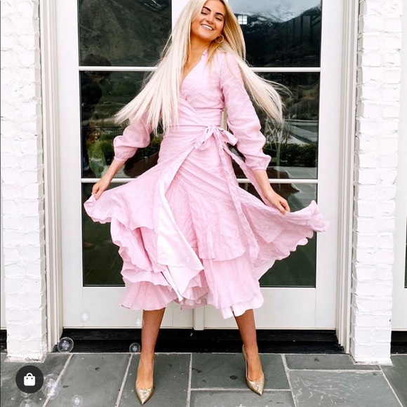 Rachel Parcell Seersucker long sleeve wrap dress - Picture 9 of 11